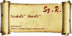 Szabó René névjegykártya