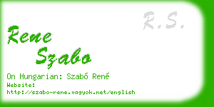 rene szabo business card