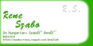 rene szabo business card